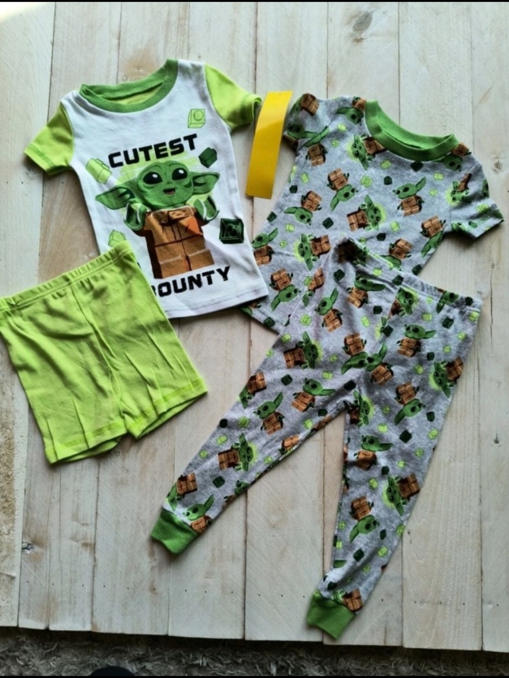 Disney Star Wars Cutest Bounty Toddler Boys 4pc Pajama Set Pants Shorts Size 2T